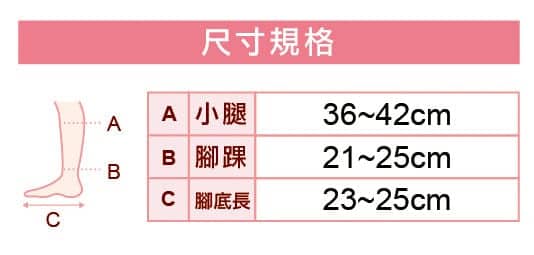 Compression Medical Lymphatic Socks (Short Type) Size Chart